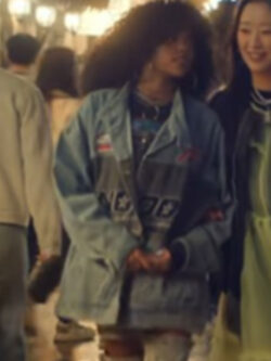 XO Kitty S02 Regan Aliyah Printed Blue Jacket