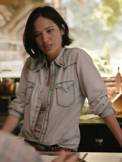 Yellowstone Monica White Denim Shirt