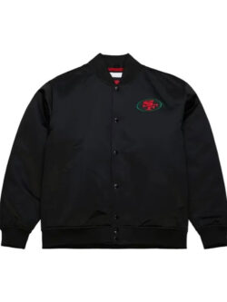 49ers Black Excellence Satin Varsity