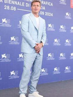 81st Venice International Film Festival Pitt Blue Suit