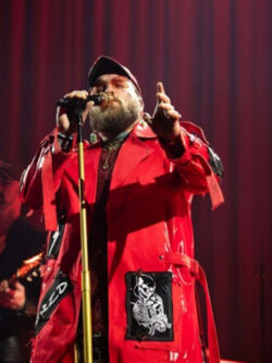 3Arena 2025 Teddy Red Leather Long Coat