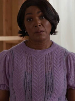 New 9-1-1 S08 Angela Bassett Purple Short Sleeve Top
