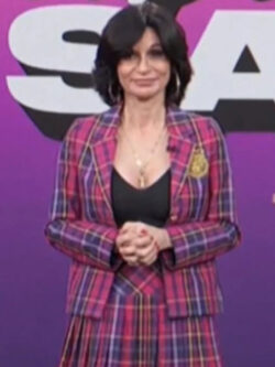 New Access Daily Julia Haart Pink Plaid Blazer