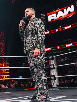 WWE Monday Night RAW 2025 Seth Seth Rollins Floral Sequin Suit