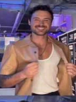 Watch What Happens Live 2025 Dylan Short Sleeve Nude Leather Shirt