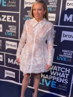 Watch What Happens Live 2025 Sutton White Lace Appliqué Minidress