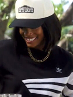 New Access Daily 2025 Rachel Lindsay Black & White Stripe Sweatshirt