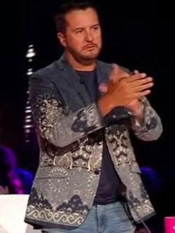 American Idol 2025 Luke Paisley Print Blazer