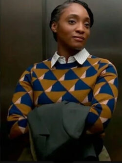 Faith Mitchell TV Series Will Trent S03 Iantha Geometric Print Sweater