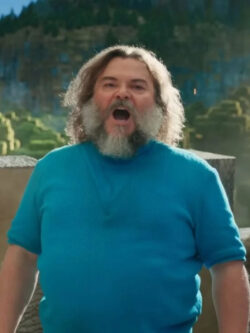 Jack Black A Minecraft Movie 2025 Blue Sweater