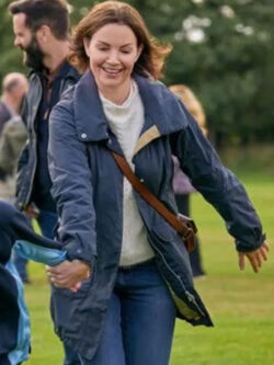 Lily TV-Movie A Scottish Love Scheme 2024 Erica Durance Blue Jacket