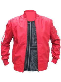 Pink Bomber Leather Jacket From 8