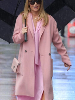 Trendy Amanda Holden Pink Wool Long Coat