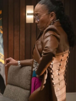 New Will Trent S03 Sonja Sohn Brown Leather Mini Dress