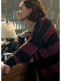 New YOU S05 Madeline Brewer Striped Mohair Cardigan
