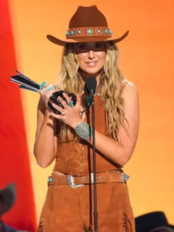 60th Academy Country Music Awards 2025 Lainey Brown Suede Leather Vest