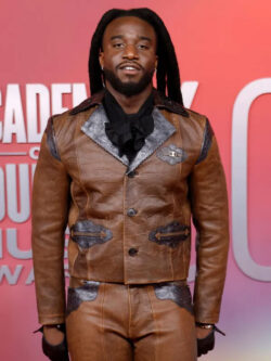60th Academy Country Music Awards 2025 Winner Brown Leather Jacket
