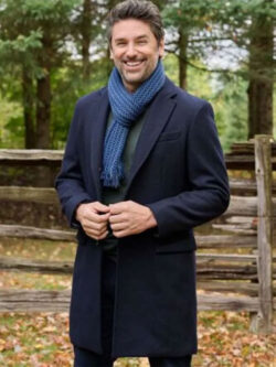 A Dance in the Snow Daniel Mark Blue Wool Coat