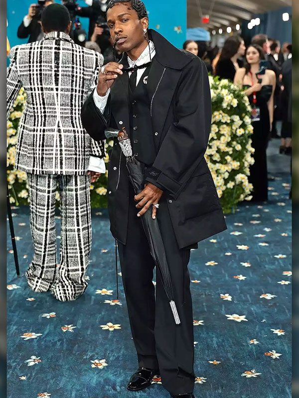 A$AP Rocky Met Gala 2025 Black Coat