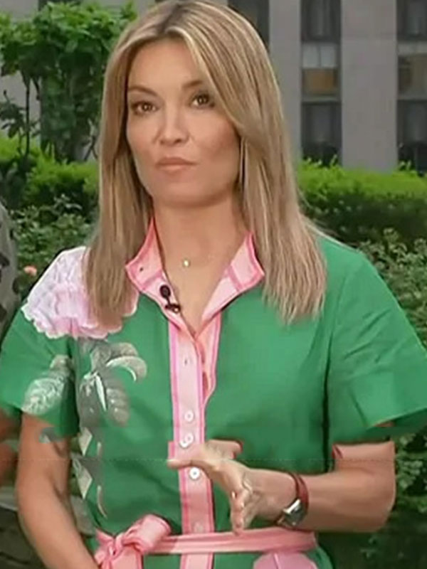 New Access Hollywood 2025 Kit Hoover Green Floral Dress