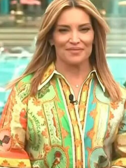 Access Hollywood Kit Hoover Patchwork Print Dress