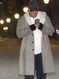 Alan Ritchson The Man with the Bag 2025 Grey Trench Coat