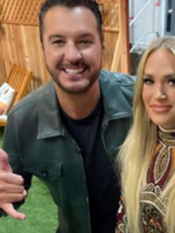 American Idol S23 Luke Bryan Leather Trucker Jacket