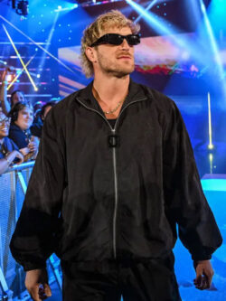 American Wrestler Logan Paul WWE Raw 2025 Black Track Jacket For Men