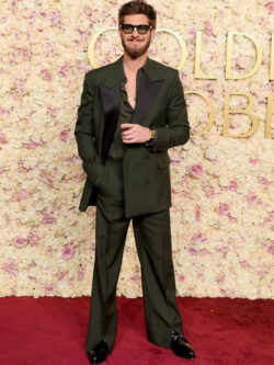 Andrew Garfield Golden Globe 2025 Green and Suit