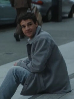Christopher Abbott Movie Wolf Man 2025 Grey Wool Coat