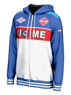 WWE John Cena Farewell Royal Rumble 2025 Blue Hooded Jacket