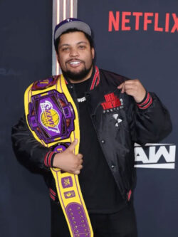 WWE Monday Night Raw Netflix’s Premiere O‘Shea Black Varsity Jacket