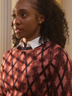 New Will Trent S03 Iantha Richardson Pink Argyle Knitted Sweater