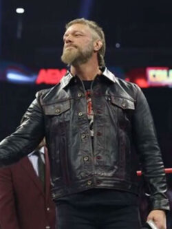 AEW Collision S03 Adam Trucker Black Leather Jacket