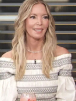New Access Daily 2025 Jeanie Buss Off The Shoulder Top