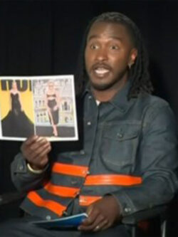 Access Hollywood 2025 Scott Denim Orange Striped Jacket