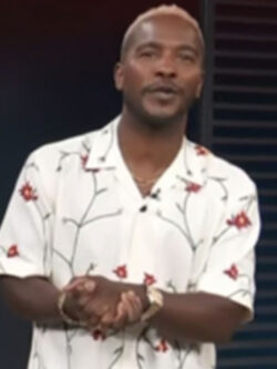 New Access Hollywood 2025 Scott Evans White Floral Camp Shirt