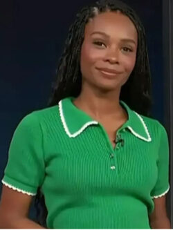 New Access Hollywood Zuri Hall Green Polo Shirt
