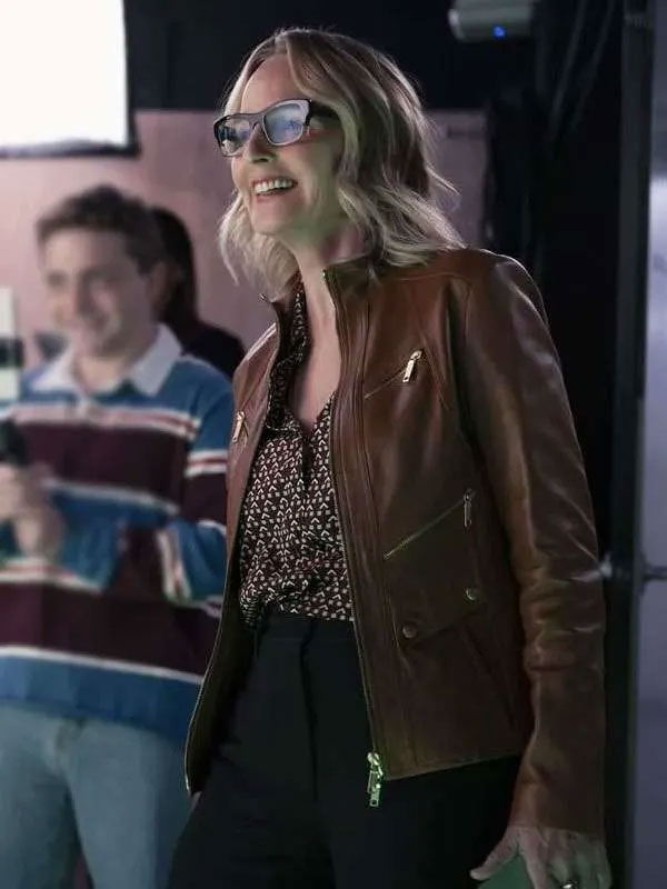 Helen Hunt Hacks 2025 Winnie Landell Brown Leather Jacket