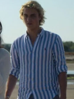 Johnny Sinclair Dennis We Were Liars S01 Joseph Blue Striped Button Down Shirt