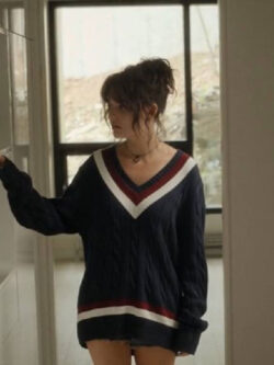 We Were Liars Emily Lind V-Neck Blue Sweater