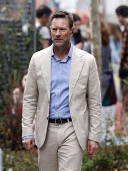 Aaron Eckhart The Bricklayer 2024 Off White Blazer