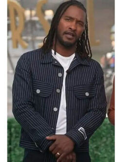 Access Hollywood 2025 Scott Blue Striped Jacket