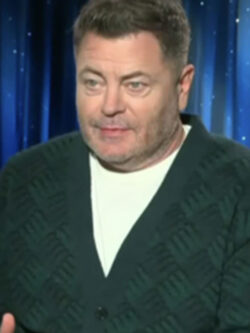 Access Hollywood Nick Offerman Green & Blue Cardigan