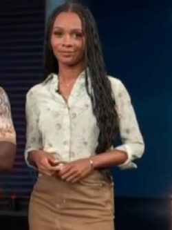New Access Hollywood Zuri Hall Green Floral Shirt