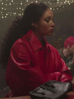Adwoa Aboah Too Much 2025 Linnea Red Leather Jacket