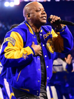 American Rapper Too Short 74th All-Star Game Blue and Varsity Jacket