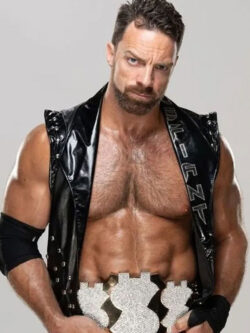 American Wrestler LA Black Leather Vest