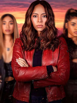 Janna To Get Her 2025 Amber West Red Leather Jacket