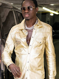 Actor Comedian Michael Blackson Metallic Shirt